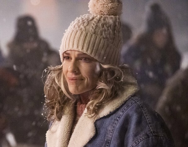 This image released by Lionsgate shows Hilary Swank in a scene from "Ordinary Angels." (Allen Fraser/Lionsgate via AP)