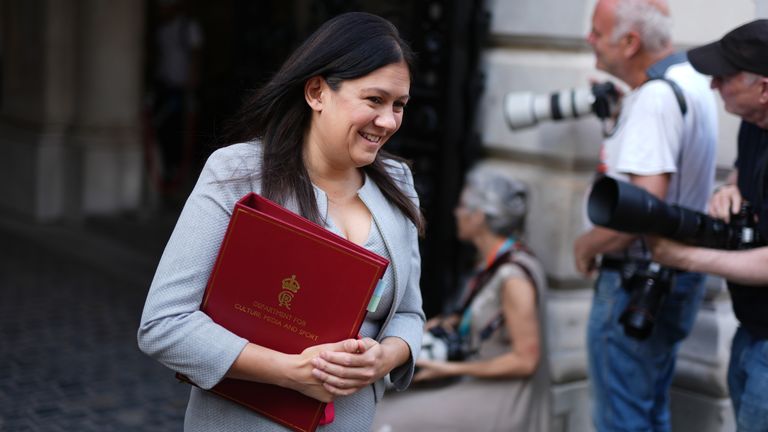 Lisa Nandy arrives in Downing Street.
Pic: PA