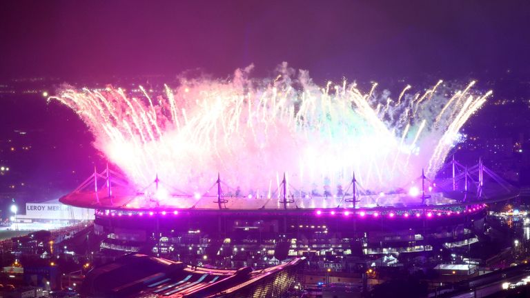 Fireworks over the Stade de France in Paris.
Pic: Reuters