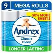 Andrex Classic Clean Mega Toilet Roll XL Longer Rolls