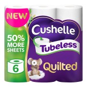 Cushelle Quilted Tubeless 50% Longer Lasting Toilet Tissue