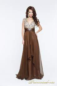 Купить вечернее платье 140718 коричневого цвета по цене 17000 руб. в Москве  в интернет-магазине Принцесса