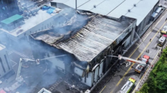 Пожар на заводе в Южной Корее