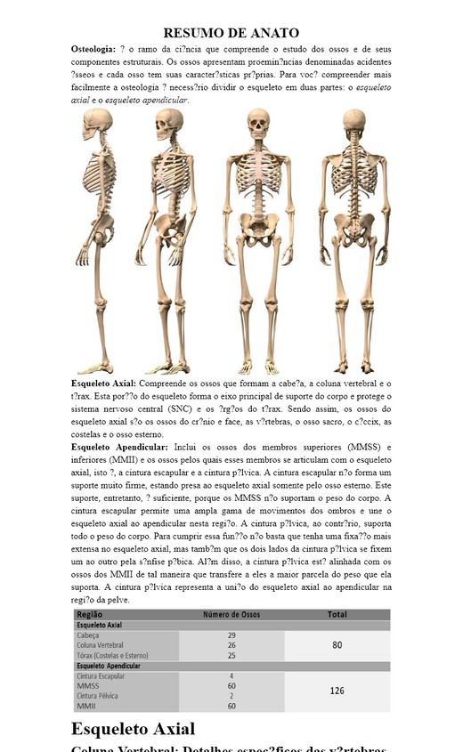 RESUMO DE ANATO (Osteologia, Musculos da face e Sist. Nervoso)