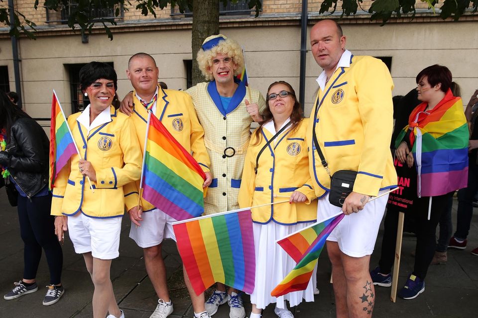 Pacemaker Press Belfast 06-08-2016: Belfast Pride Festival 2016.
Belfast awash with rainbow colours as the annual LGBT festival returns. Thousands of people take part in the annual Belfast Gay Pride event in Belfast city centre celebrating Northern Ireland's LGBT community. 
Picture By: Arthur Allison/Pacemaker Press.