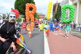 thumbnail: Pacemaker Press Belfast 06-08-2016: Belfast Pride Festival 2016.
Belfast awash with rainbow colours as the annual LGBT festival returns. Thousands of people take part in the annual Belfast Gay Pride event in Belfast city centre celebrating Northern Ireland's LGBT community. 
Picture By: Arthur Allison/Pacemaker Press.