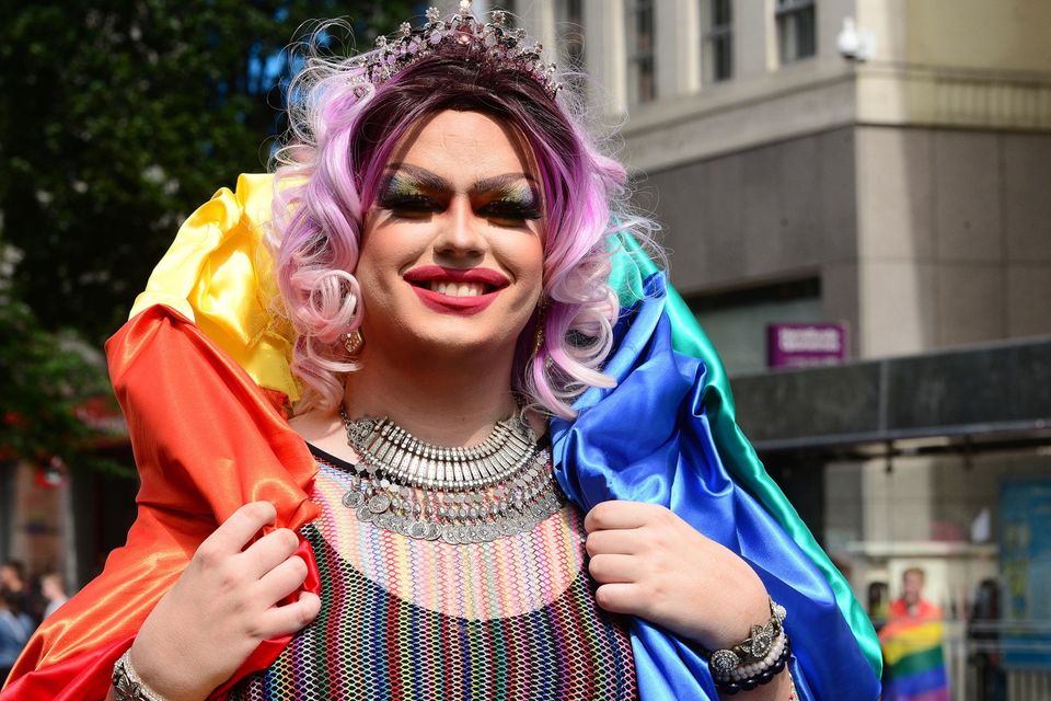 Pacemaker Press Belfast 06-08-2016: Belfast Pride Festival 2016.
Belfast awash with rainbow colours as the annual LGBT festival returns. Thousands of people take part in the annual Belfast Gay Pride event in Belfast city centre celebrating Northern Ireland's LGBT community. 
Picture By: Arthur Allison/Pacemaker Press.