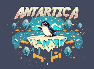 Логотип Антарктика красивым абстрактным арт шрифтом