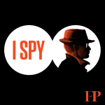 Illustration with a male spy headshot and the text I Spy