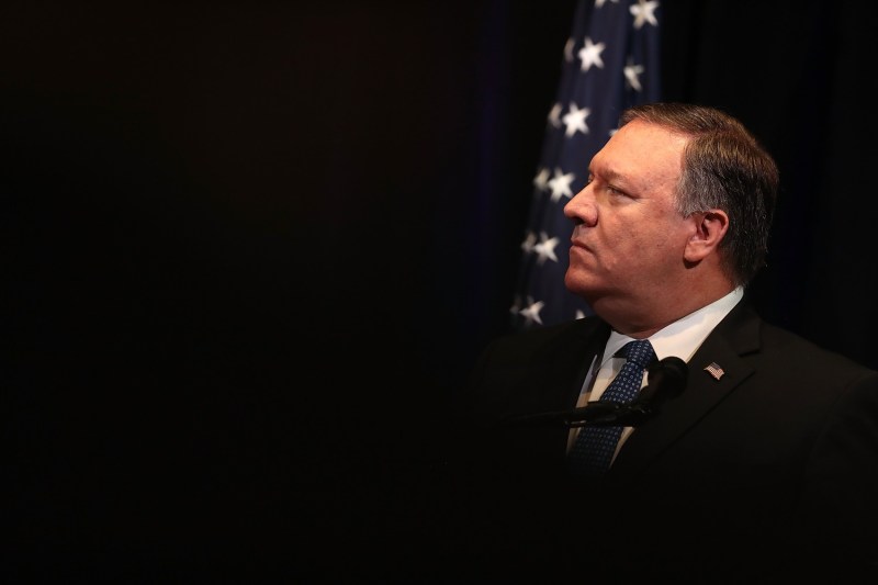 U.S. Secretary of State Mike Pompeo at Stanford University in Stanford, California, on July 24, 2018.