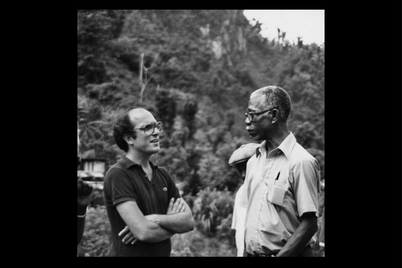 Robert Gersony (left) in Dominica in 1979.