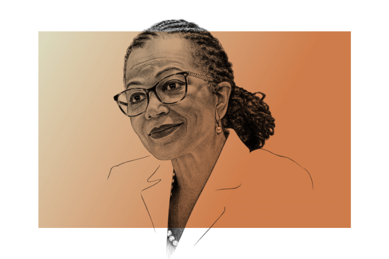 A drawing of Gina Abercrombie Winstanley, the State Department's chief diversity officer.