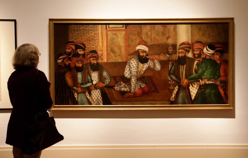 A visitor looks at an 18th century painting of Karim Khan Zand at the 'Treasures of the Aga Khan Museum - Masterpieces of Islamic Art' exhibition at Martin-Gropius-Bau on March 16, 2010 in Berlin, Germany.