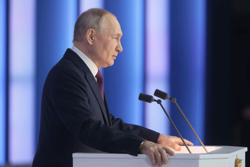 Russian President Vladimir Putin delivers his annual state of the nation address.