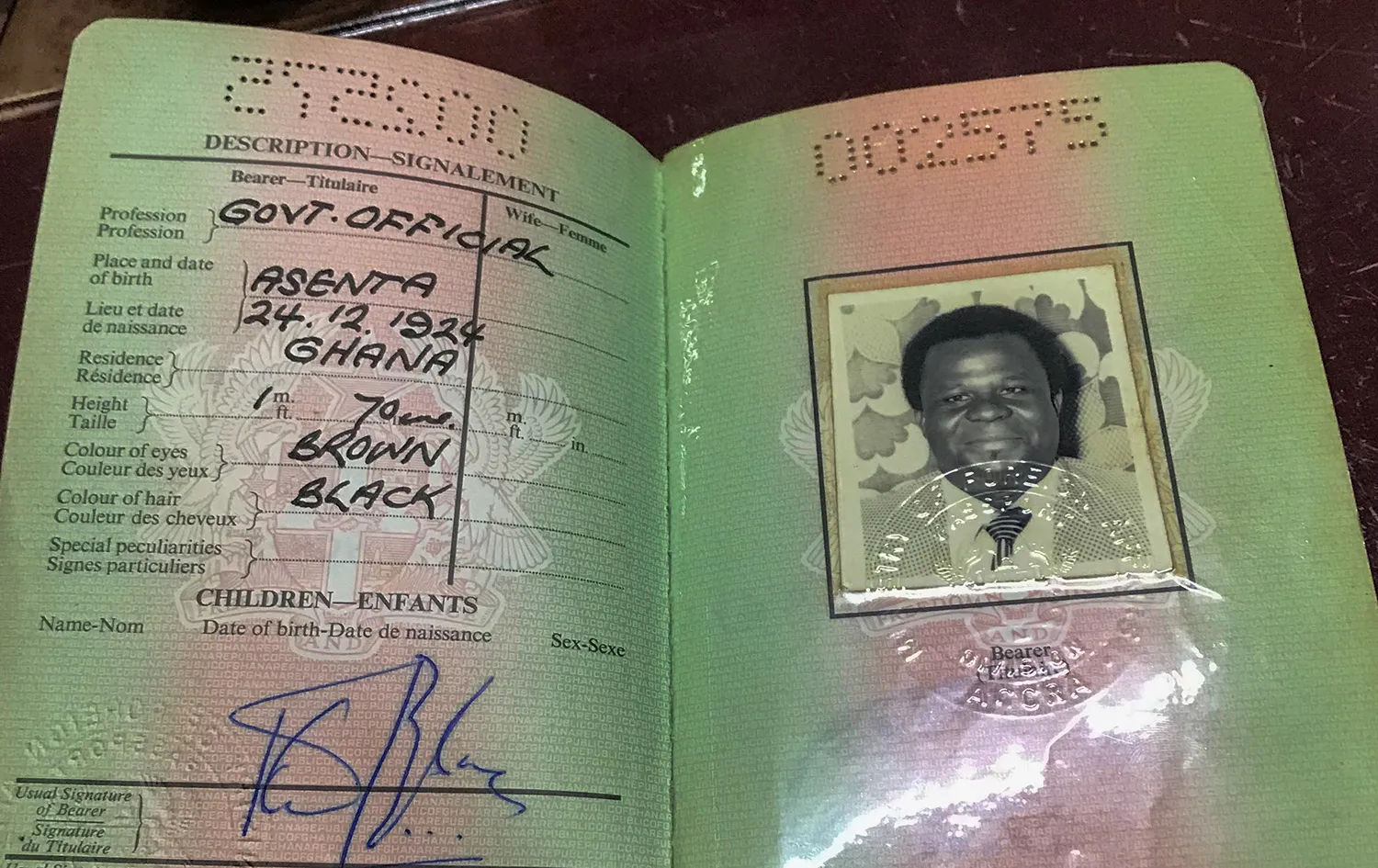Blay-Miezah's diplomatic passport.