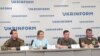Участники презентации проекта «Хочу к своим» в пресс-центре агентства «Укринформ» 