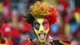 A Belgium supporter before the start of the Group E soccer match between Ukraine and Belgium on June 26 at the Stuttgart Arena.<br />
<br />
After drawing 0-0, Ukraine&#39;s fans applauded their team&#39;s efforts, while Belgium&#39;s fans could barely contain their fury as their side failed to score.