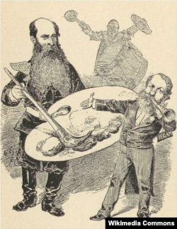 Карикатура на Верещагина. 1886 год
