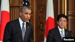Пресс-конференция Барака Обамы и премьера Японии Синдзё Абэ