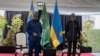 Prezida Felix Tshisekedi wa Kongo na Paul Kagame w'u Rwanda