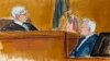 Trump Hush Money- Judge Juan Merchan, left, castigates witness Robert Costello