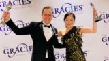 Arturo Martinez (left) and Euna Lee (right) at the 49th Gracie Awards on May 21. 