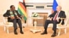 Russian leader Vladmir Putin and Zimbabwean President Emmerson Mnangagwa