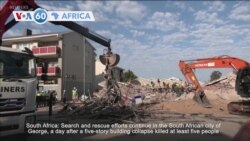 VOA60 Africa - Search continues for survivors of building collapse in South Africa