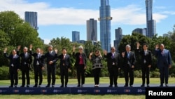 6일 멜버른에서 동남아시아국가연합(ASEAN·아세안)-호주 특별정상회의 참석자들이 기념촬영하고 있다.