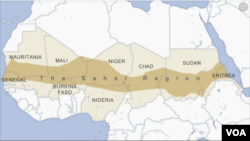 Ramani ikionyesha mataifa katika ukanda wa Sahel
