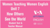Women Teaching Women English Unit 7: How Others See the World