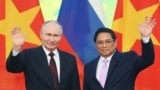 Thủ tướng Phạm Minh Chính và TT Nga, Vladimir Putin, tại Hà Nội, ngày 20 tháng Sáu, 2024.