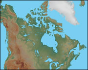 Physical Map of Canada