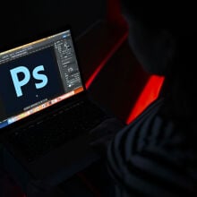 logo of 'Adobe Photoshop' is displayed on computer screen