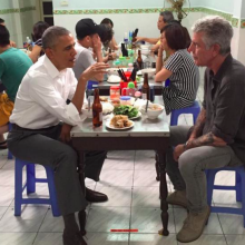 Barack Obama and Anthony Bourdain meet up in Hanoi for some beer and bun cha