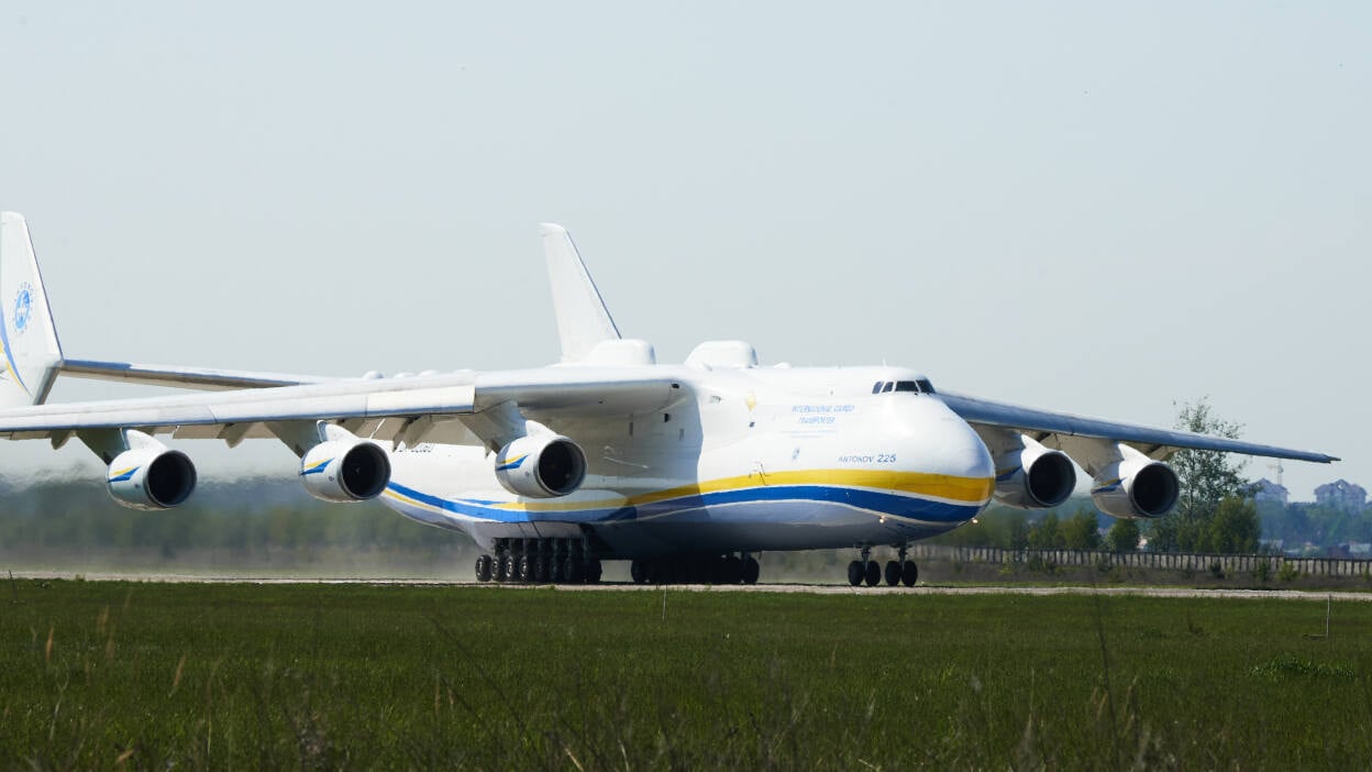 World's biggest airplane makes rare flight across 3 continents