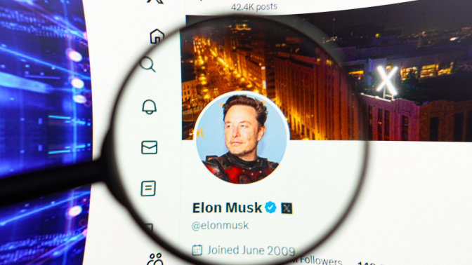 Elon Musk's X profile page