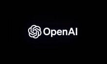 OpenAI logo in white against a black background