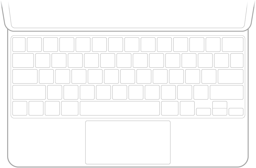 Un'illustrazione della tastiera Magic Keyboard per iPad.