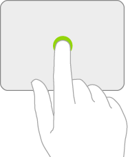 Un'illustrazione che rappresenta un click su un trackpad.