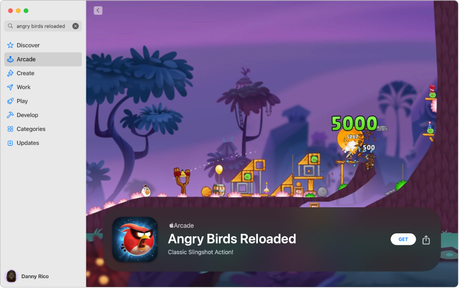 The main Apple Arcade page. A popular game is shown on the right.