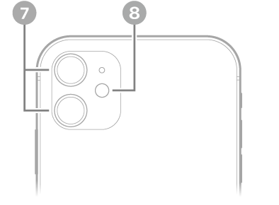 iPhone 11の背面左上に背面カメラとフラッシュがあります。