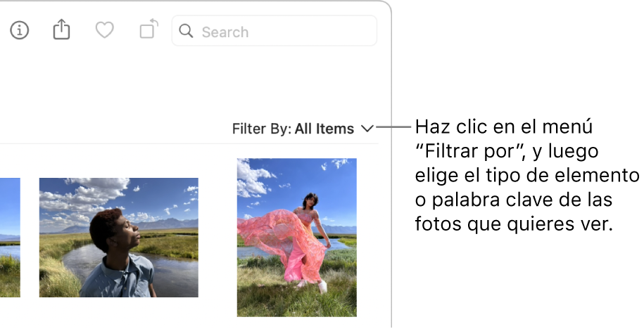 El menú desplegable Filtrar por configurado para mostrar todos los elementos.