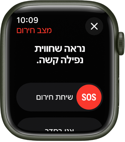 מסך ״זיהוי נפילה״.