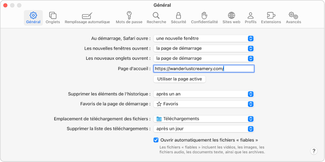 Le champ de recherche intelligente de Safari, dans lequel vous pouvez saisir le nom ou l’URL d’un site web.