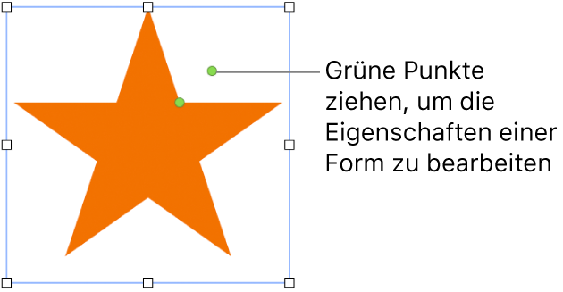 Eine Form mit Auswahlaktivpunkten