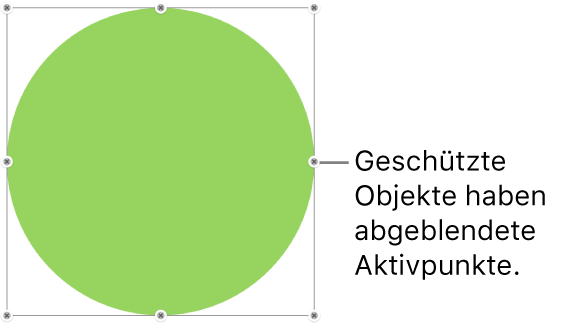 Geschütztes Objekt mit abgeblendeten Aktivpunkten