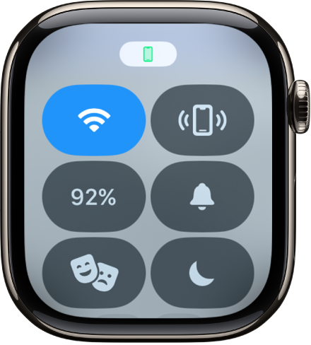 Control Center with the Connected status icon at the top showing that the Apple Watch is connected to iPhone.