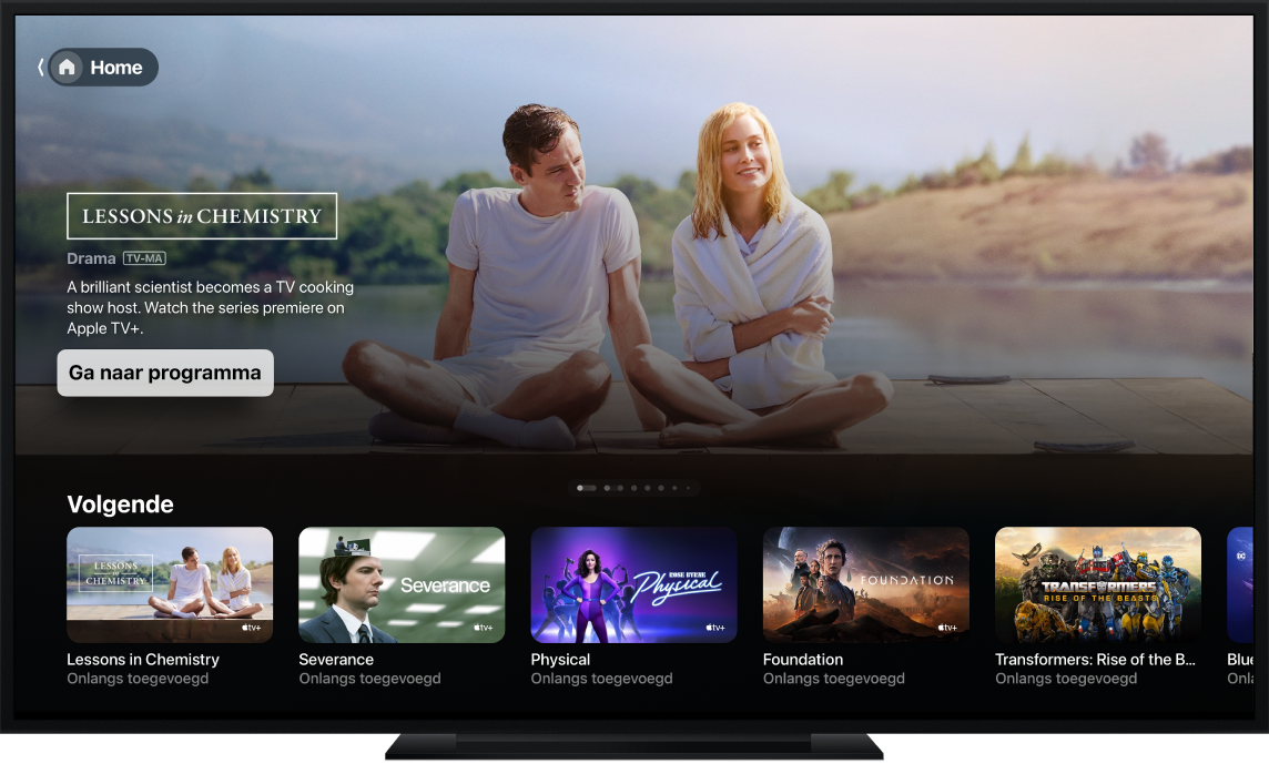 De Apple TV-app op een tv