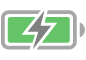 das Batterieladesymbol